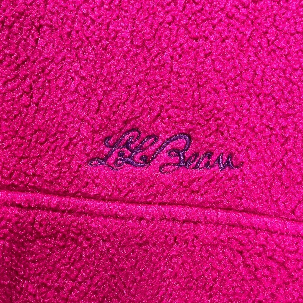 Vintage‎ L.L. Bean Anorak Fleece Jacket Kids Large Fuchsia USA Made Quarter Snap